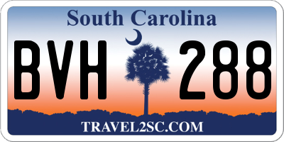 SC license plate BVH288