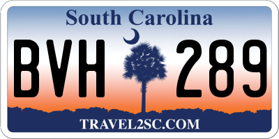 SC license plate BVH289