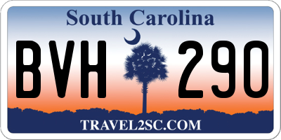 SC license plate BVH290