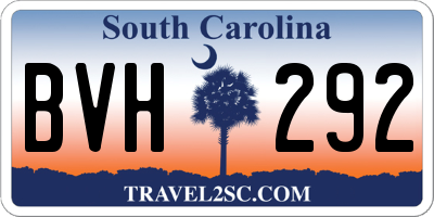 SC license plate BVH292
