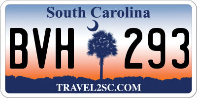 SC license plate BVH293