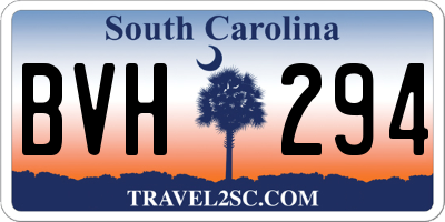 SC license plate BVH294