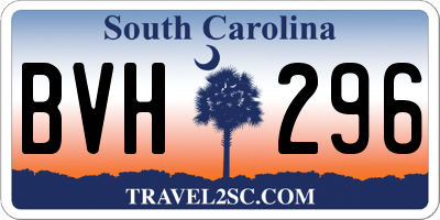 SC license plate BVH296