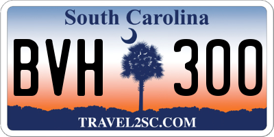 SC license plate BVH300