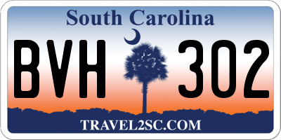 SC license plate BVH302