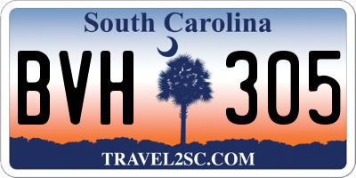 SC license plate BVH305