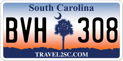 SC license plate BVH308