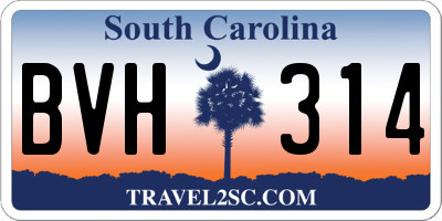 SC license plate BVH314