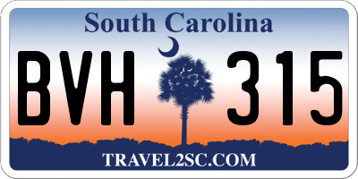 SC license plate BVH315