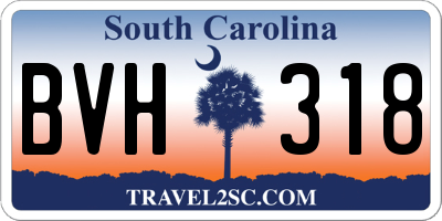 SC license plate BVH318