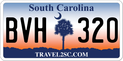 SC license plate BVH320