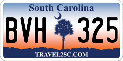 SC license plate BVH325
