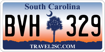 SC license plate BVH329