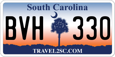 SC license plate BVH330
