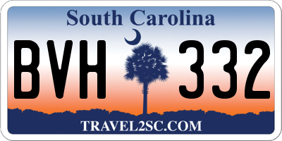 SC license plate BVH332