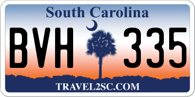 SC license plate BVH335
