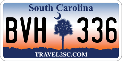 SC license plate BVH336