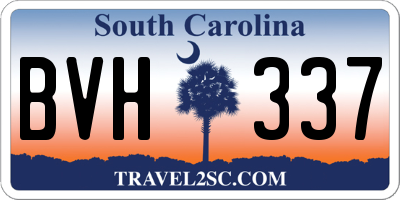 SC license plate BVH337