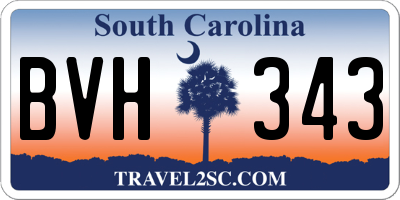 SC license plate BVH343