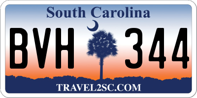 SC license plate BVH344