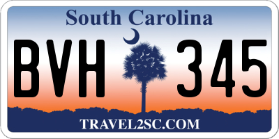 SC license plate BVH345