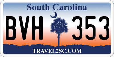 SC license plate BVH353