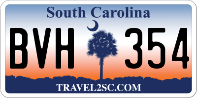 SC license plate BVH354
