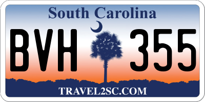 SC license plate BVH355