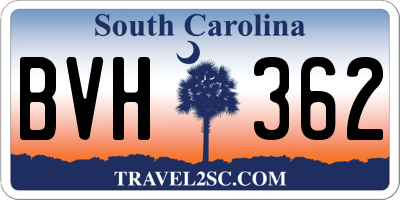 SC license plate BVH362
