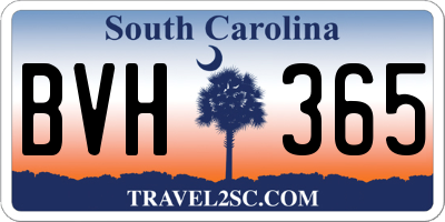 SC license plate BVH365