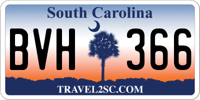 SC license plate BVH366