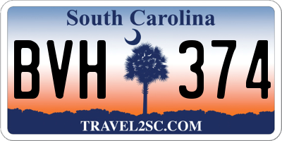 SC license plate BVH374