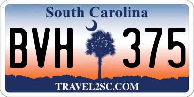 SC license plate BVH375
