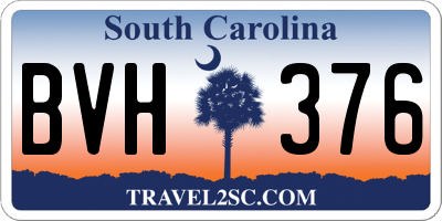 SC license plate BVH376
