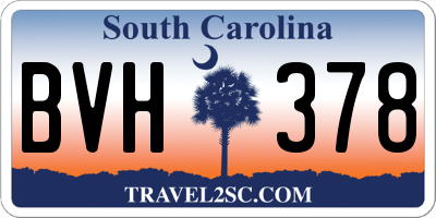 SC license plate BVH378