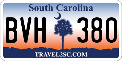 SC license plate BVH380