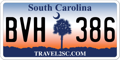 SC license plate BVH386
