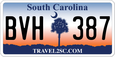 SC license plate BVH387