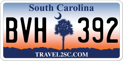 SC license plate BVH392