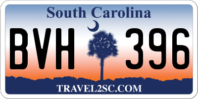 SC license plate BVH396