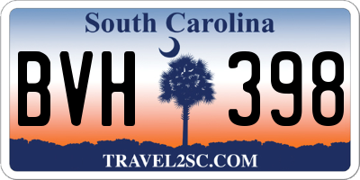SC license plate BVH398