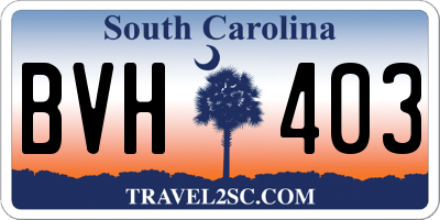 SC license plate BVH403