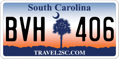 SC license plate BVH406