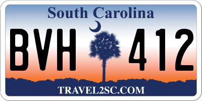 SC license plate BVH412