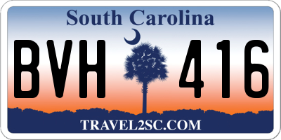 SC license plate BVH416