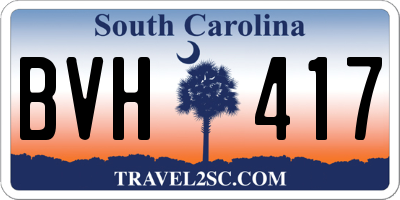 SC license plate BVH417