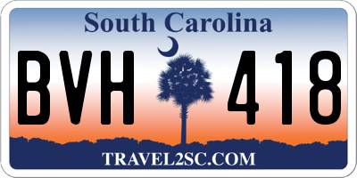 SC license plate BVH418
