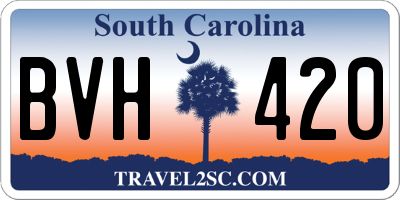 SC license plate BVH420