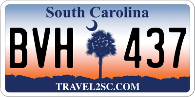 SC license plate BVH437