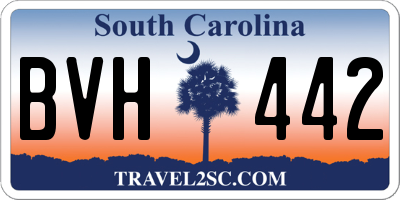 SC license plate BVH442